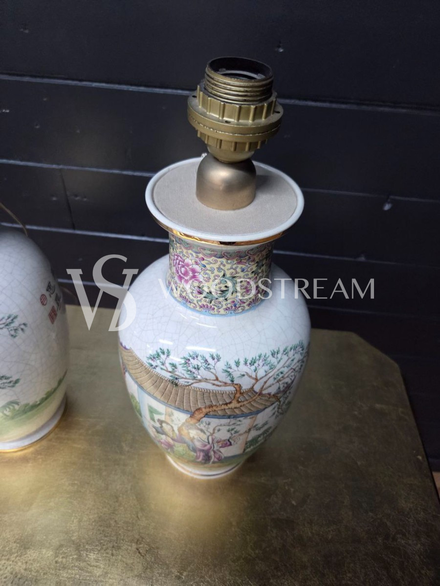 Лампа настольная в стиле шинуазри 2 штуки