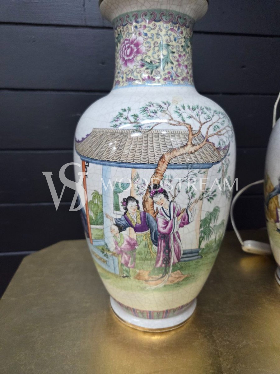 Лампа настольная в стиле шинуазри 2 штуки