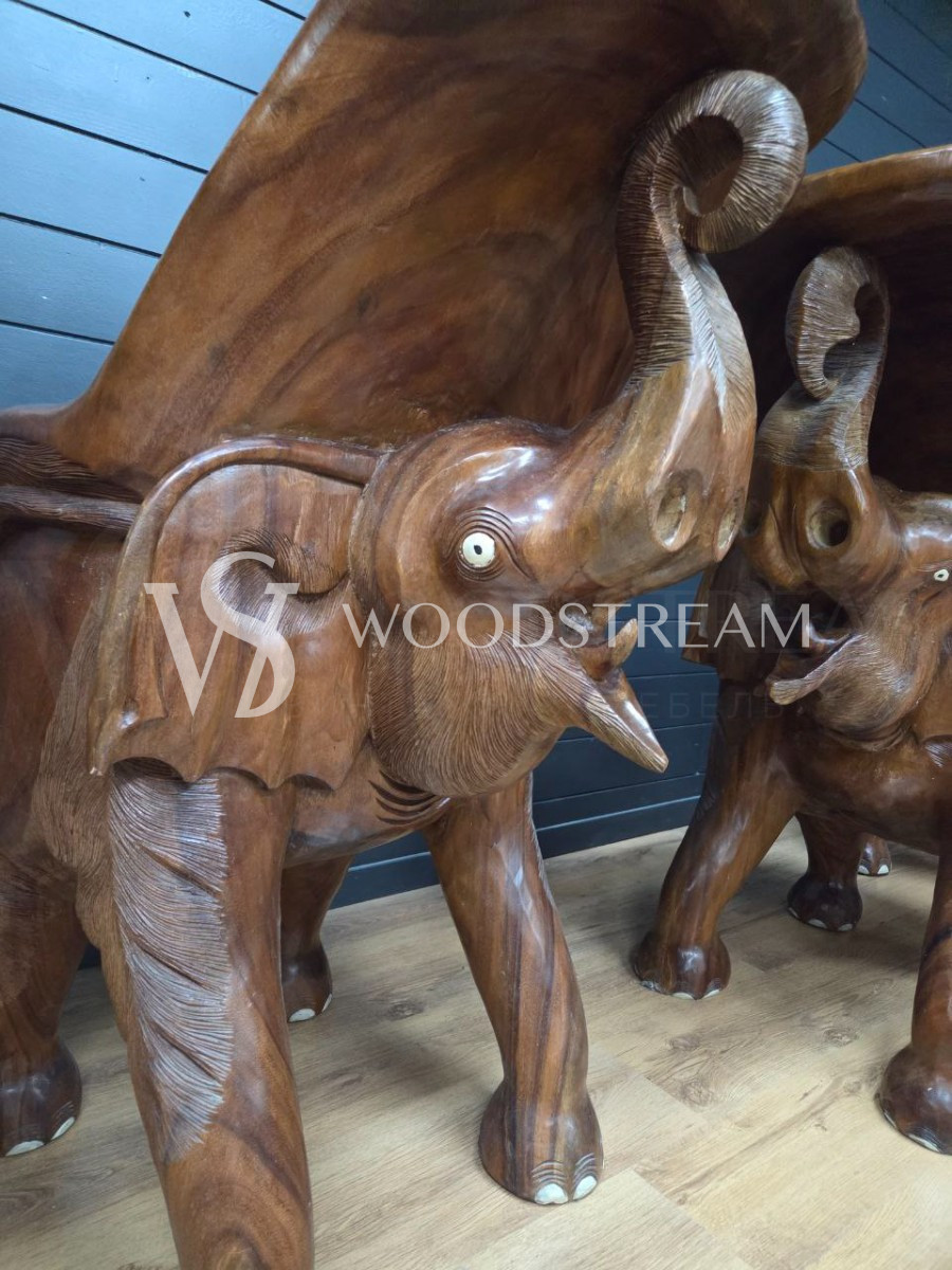 Комплект для чаепитий: Стол и Стул 4 штуки со Слонами