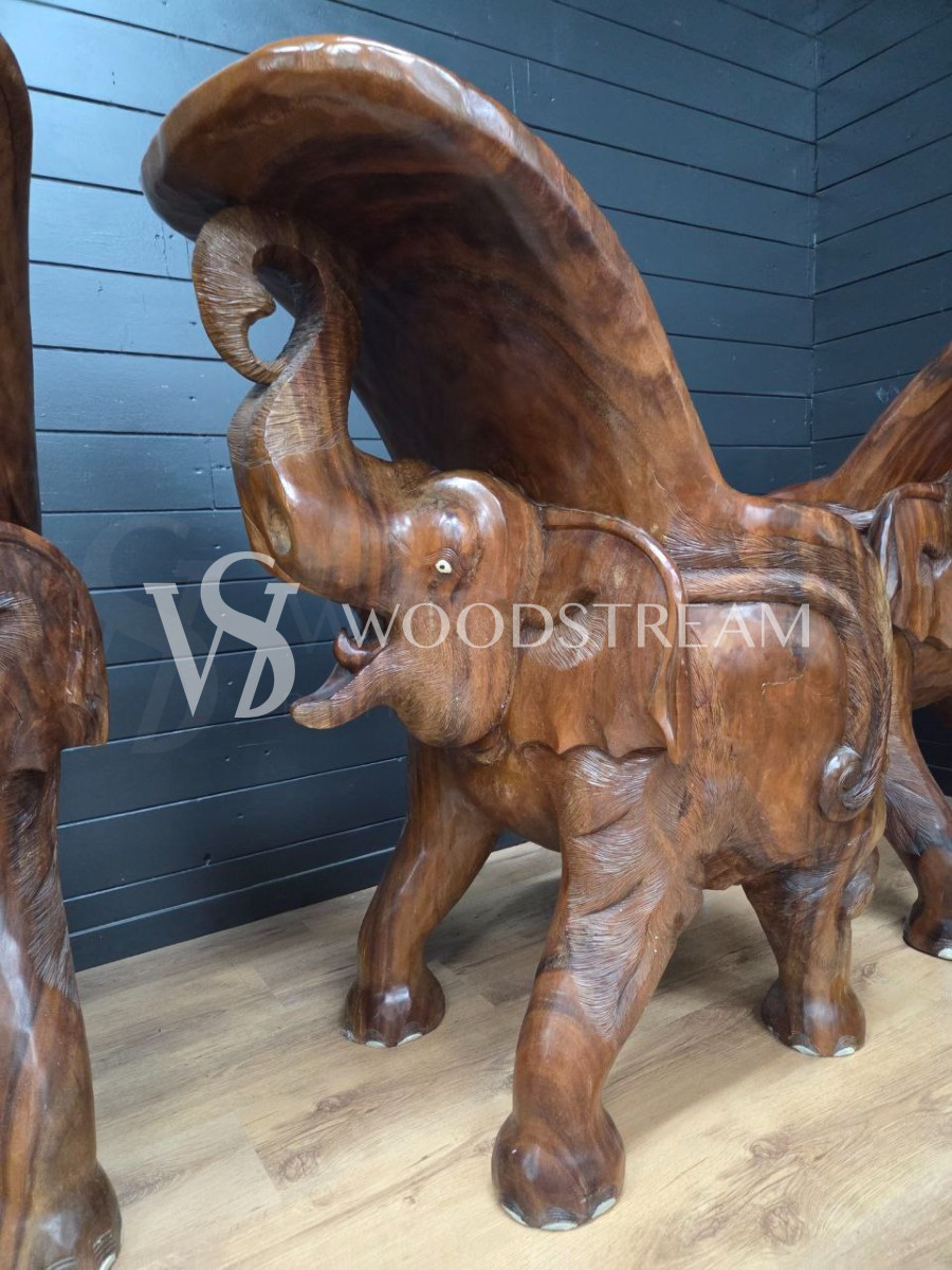 Комплект для чаепитий: Стол и Стул 4 штуки со Слонами