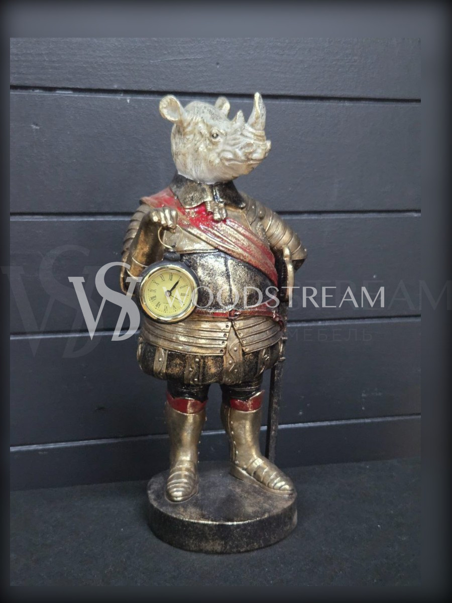 Часы/Скульптура в стиле Маккензи Чайлдс Носорог