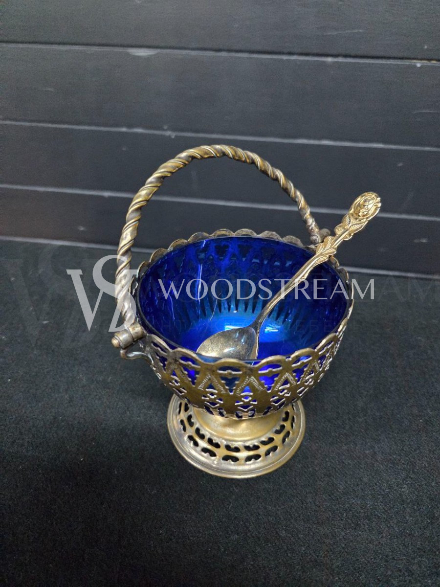 Ваза/Розетка/Икорница с ложкой винтажная