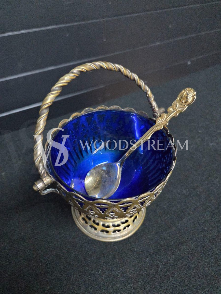 Ваза/Розетка/Икорница с ложкой винтажная