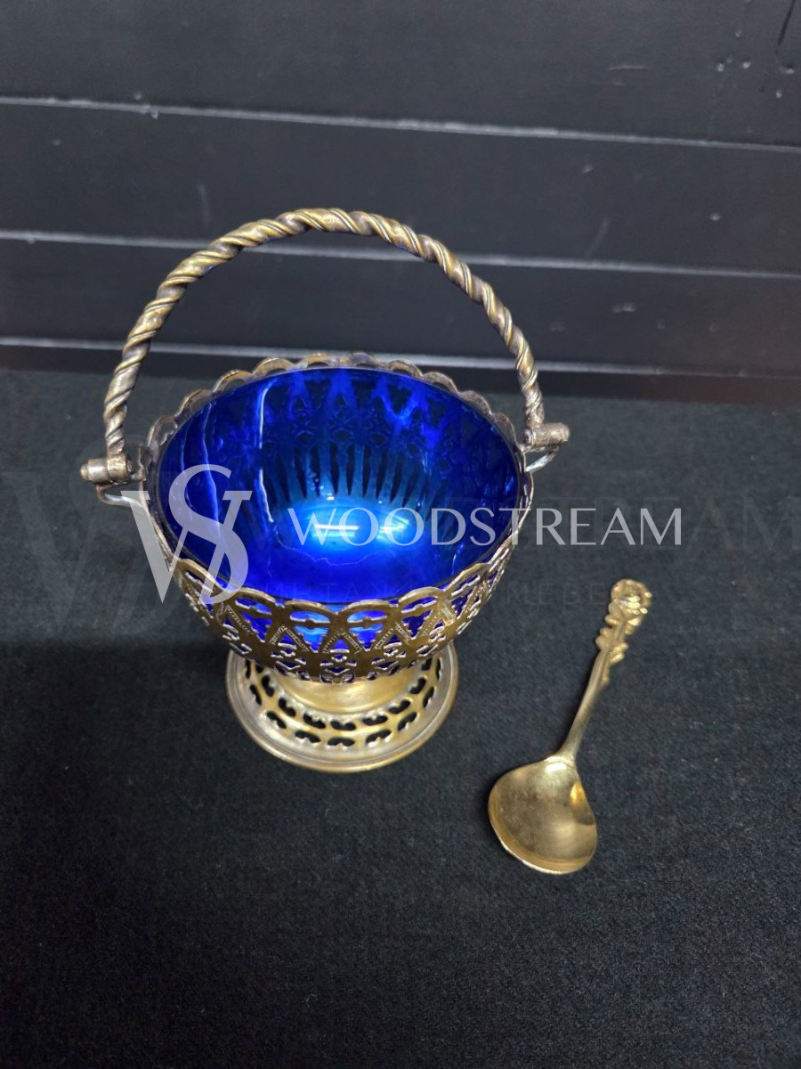 Ваза/Розетка/Икорница с ложкой винтажная