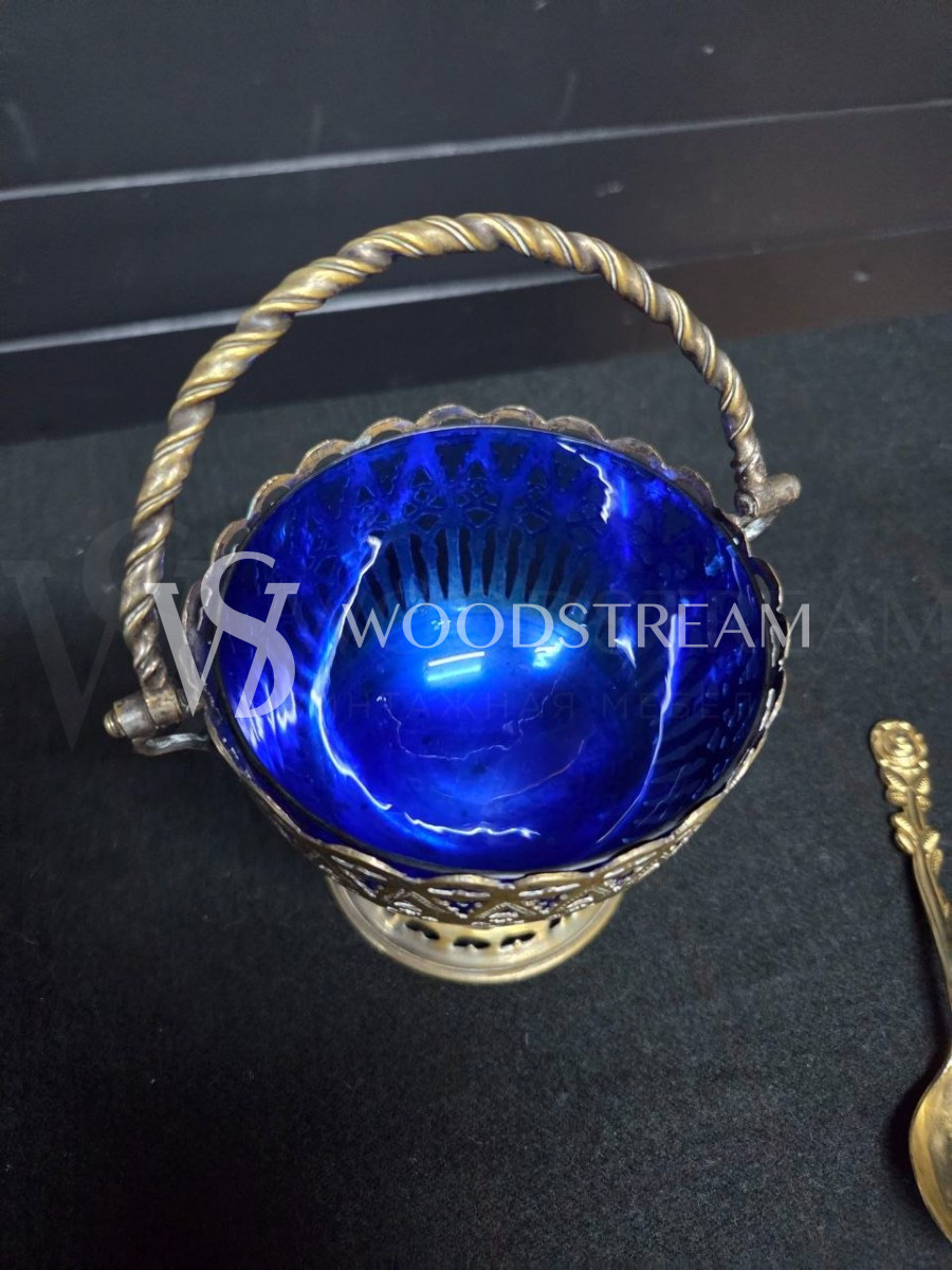 Ваза/Розетка/Икорница с ложкой винтажная