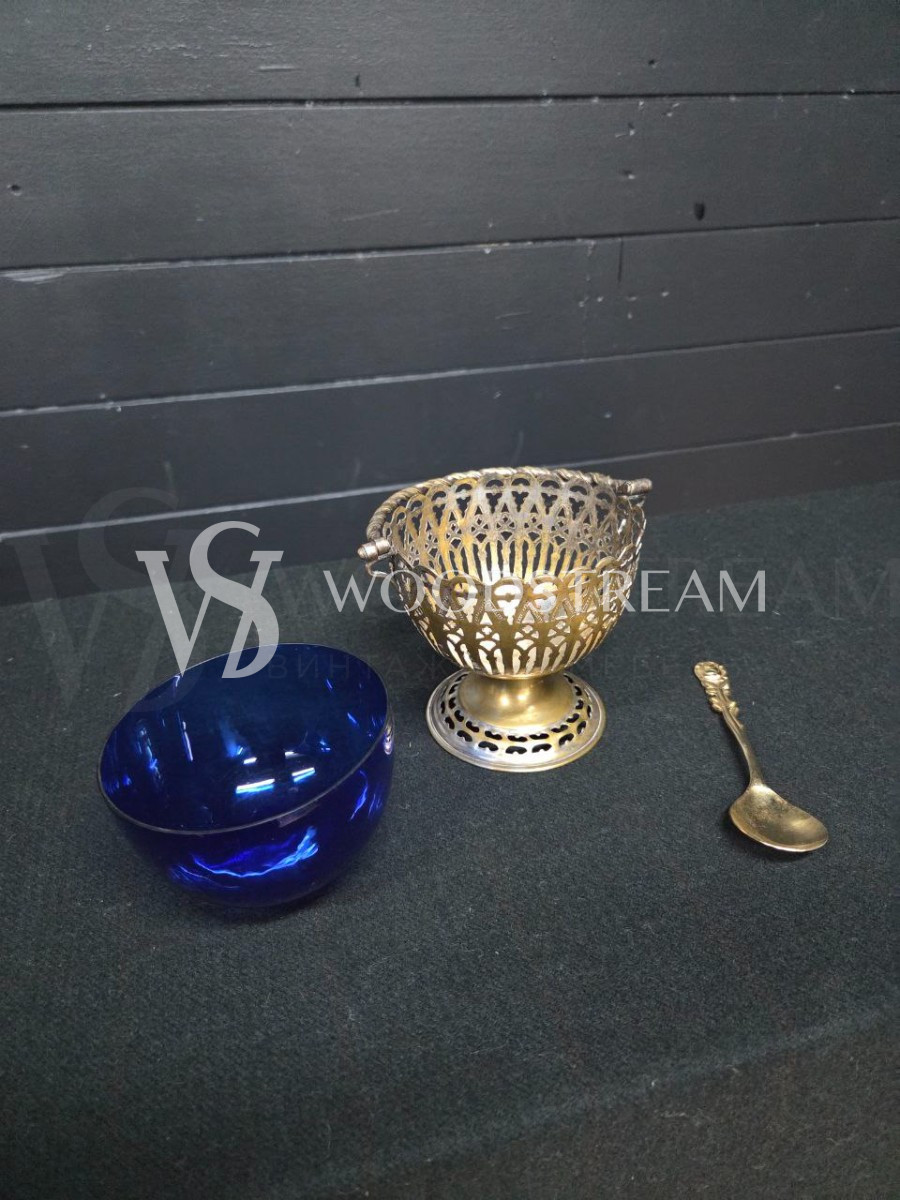 Ваза/Розетка/Икорница с ложкой винтажная