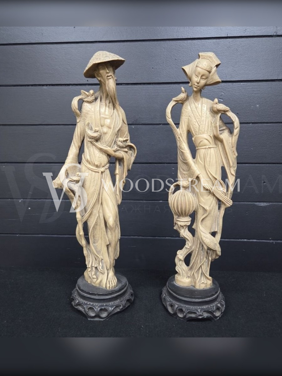 Скульптура/Статуэтка в восточном стиле 2 штуки Мужчина и Женщина