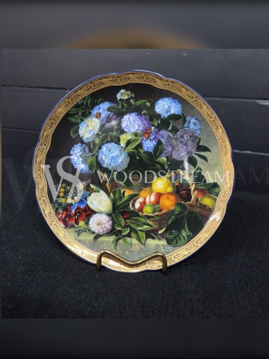 Тарелка декоративная винтажная Цветы