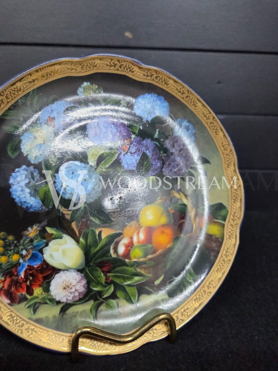 Тарелка декоративная винтажная Цветы