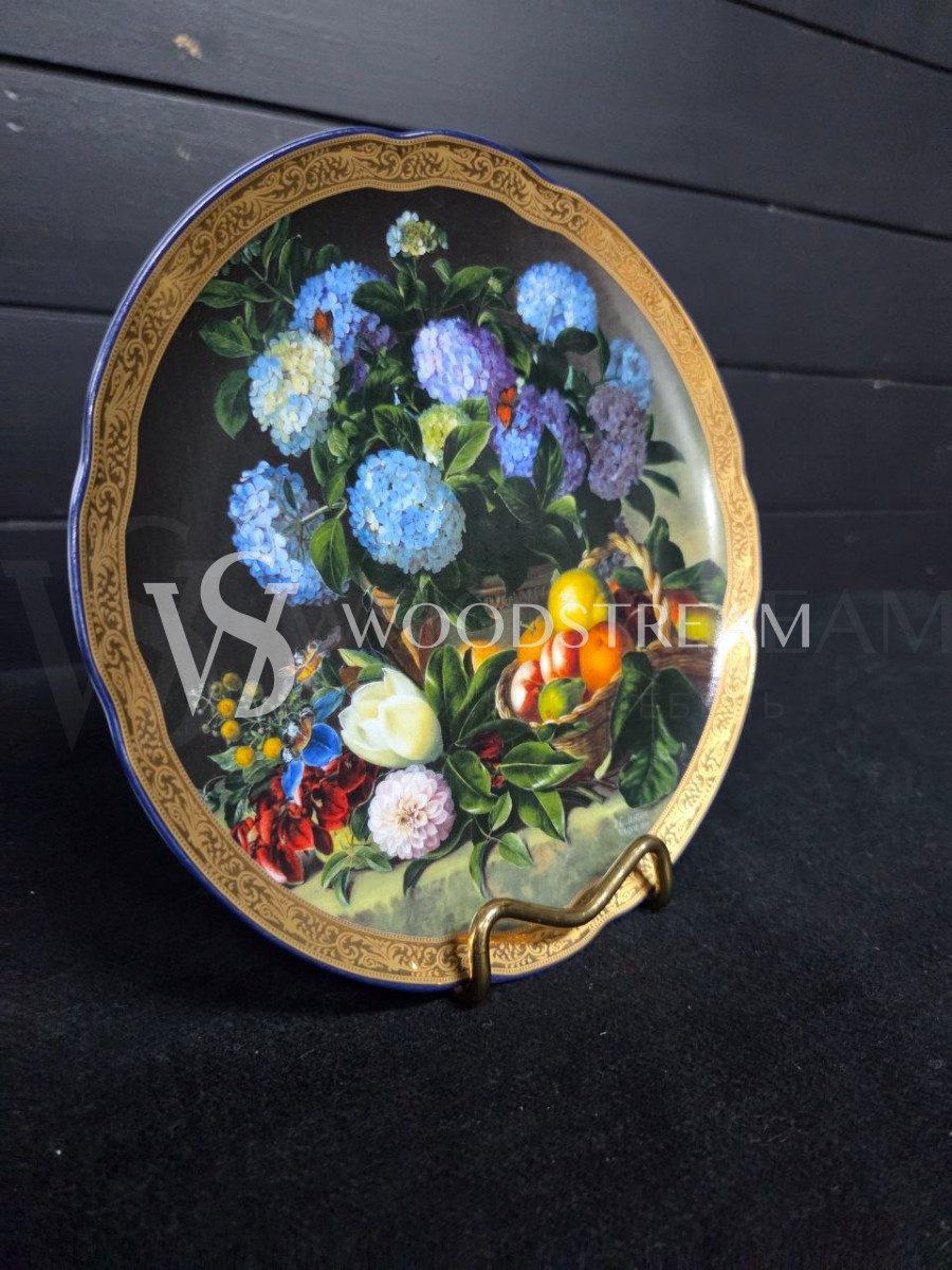 Тарелка декоративная винтажная Цветы