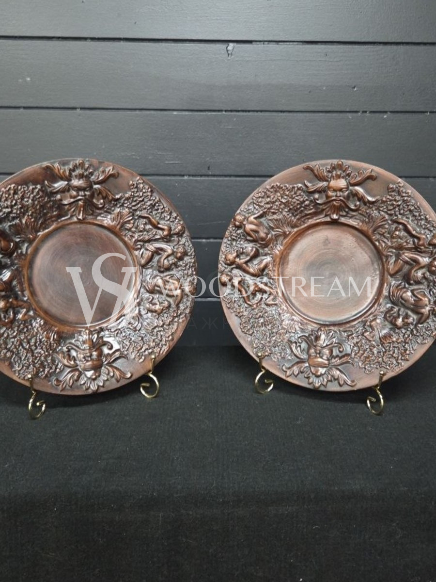 Тарелка декоративная/Чеканка винтажная 2 штуки