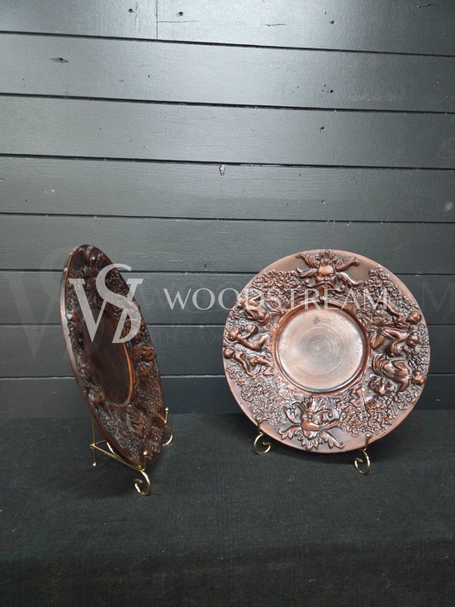 Тарелка декоративная/Чеканка винтажная 2 штуки