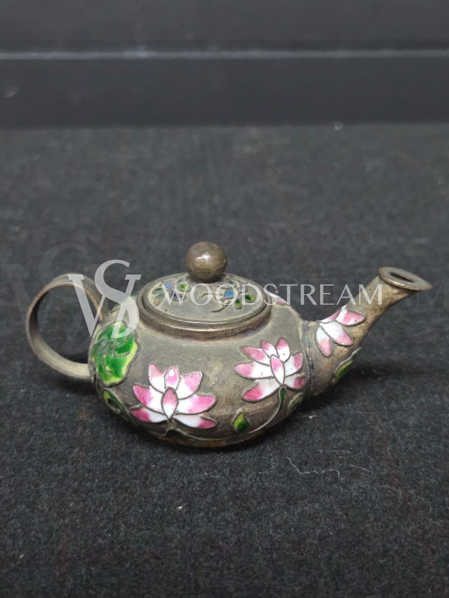 Набор декоративный: Ваза с крышкой 4 штуки и чайник Клуазоне