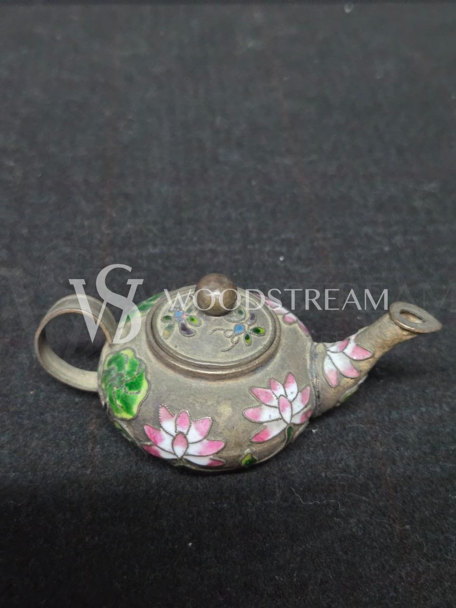 Набор декоративный: Ваза с крышкой 4 штуки и чайник Клуазоне