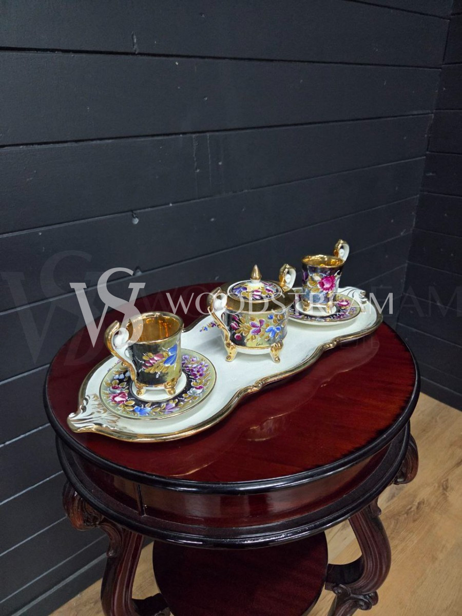 Сервиз чайный/кофейный на 2 персоны на подносе Каподимонте