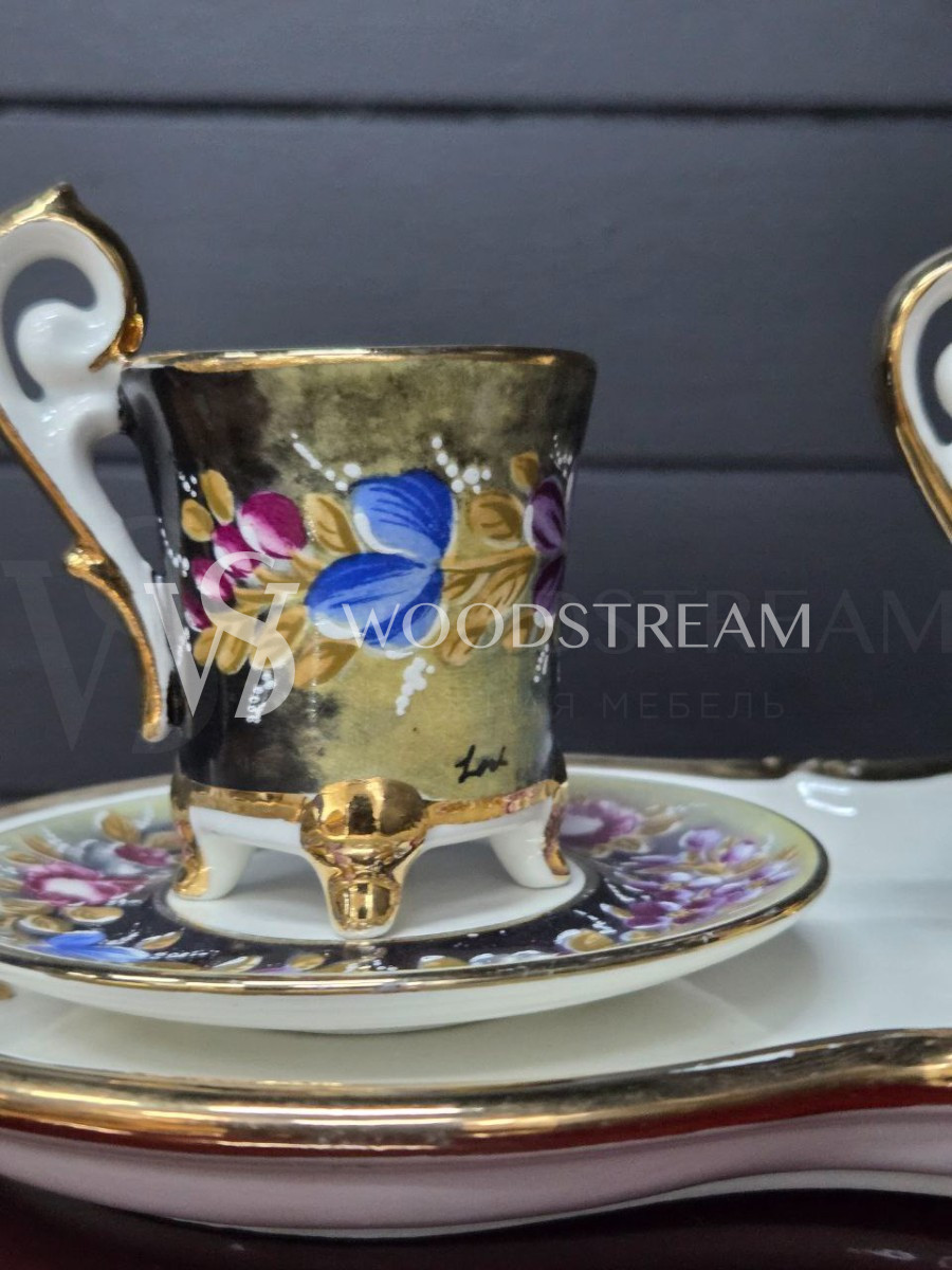 Сервиз чайный/кофейный на 2 персоны на подносе Каподимонте