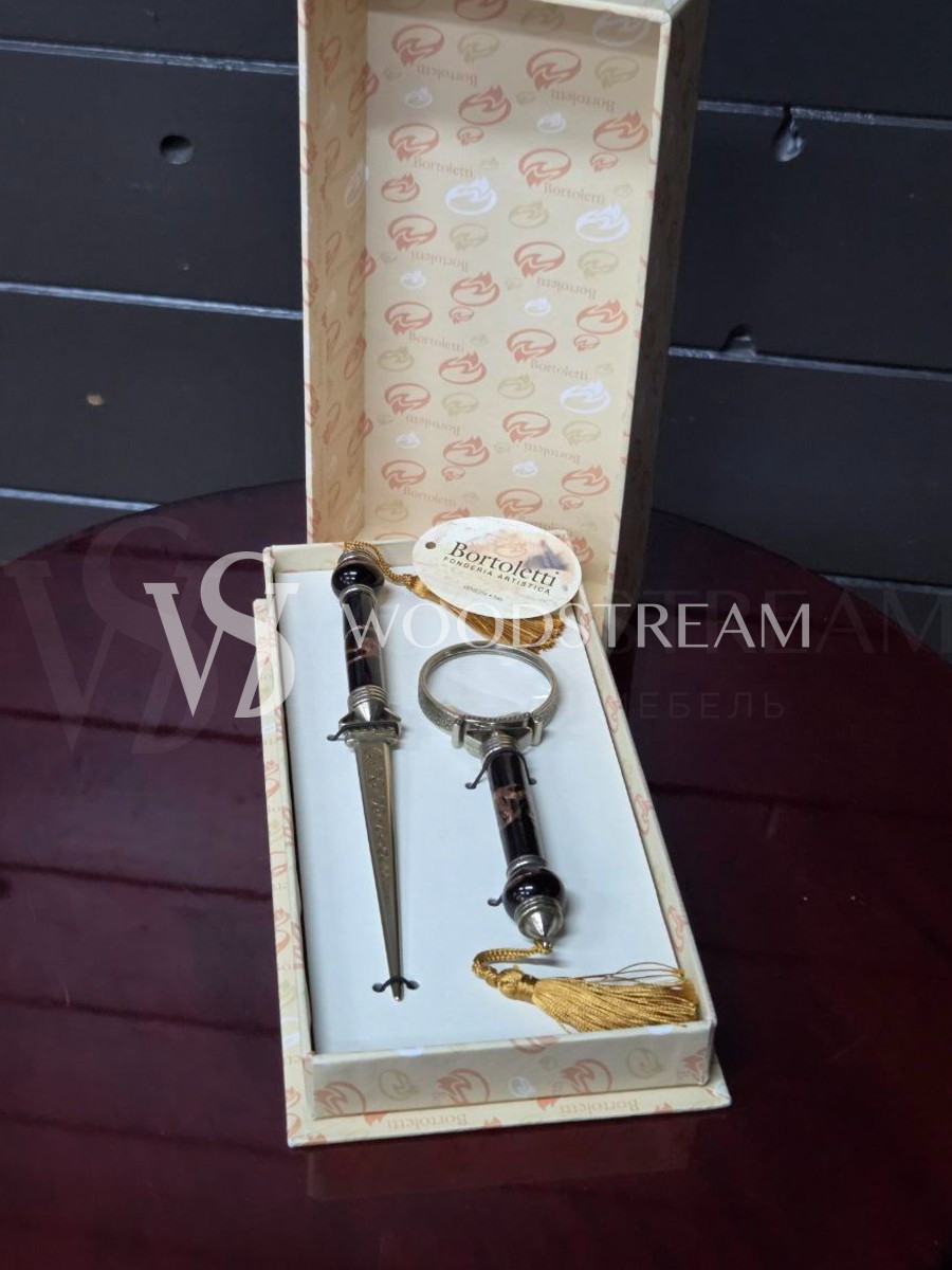 Набор кабинетный Нож и Лупа в оригинальной упаковке Bortoletti