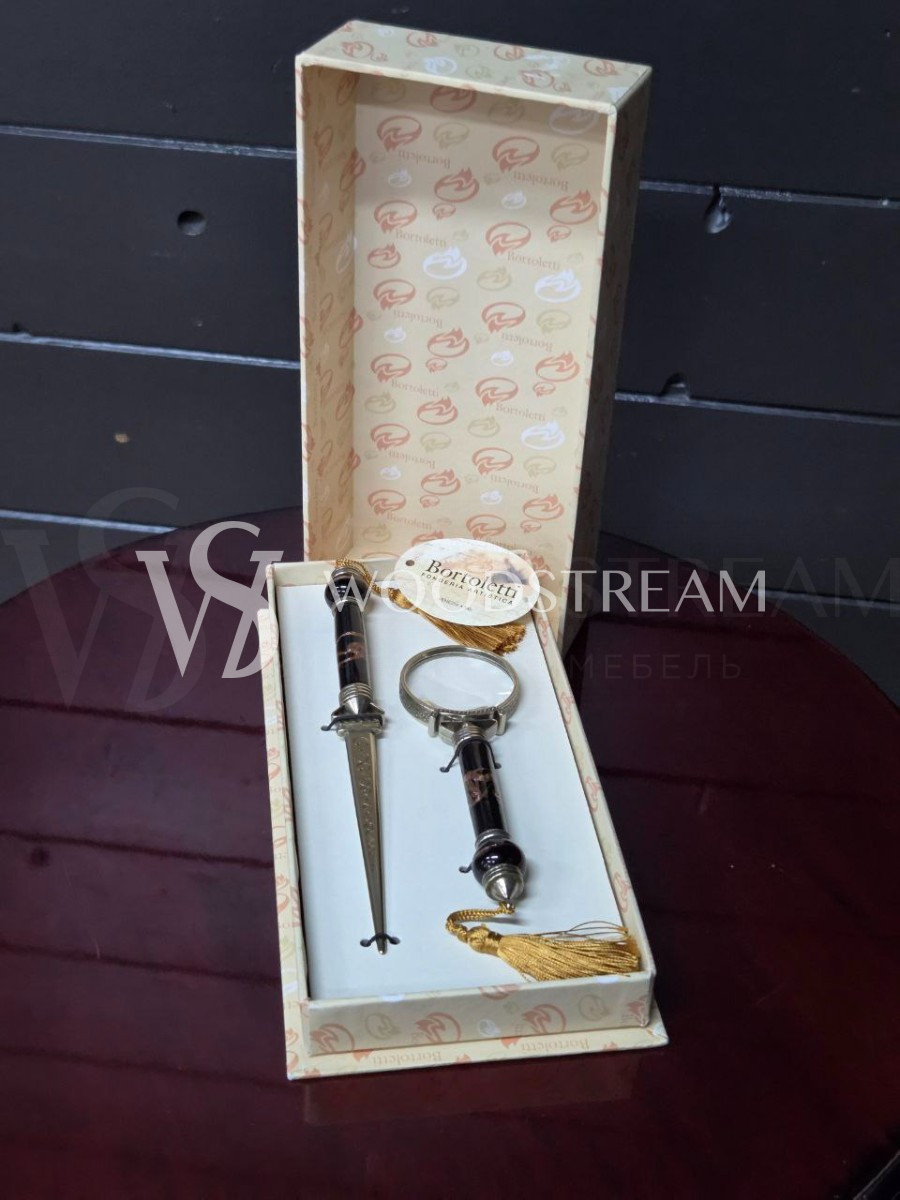 Набор кабинетный Нож и Лупа в оригинальной упаковке Bortoletti