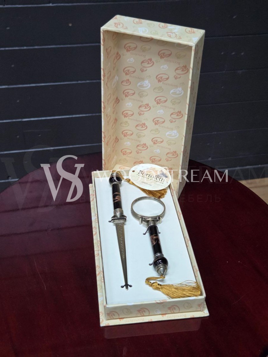 Набор кабинетный Нож и Лупа в оригинальной упаковке Bortoletti