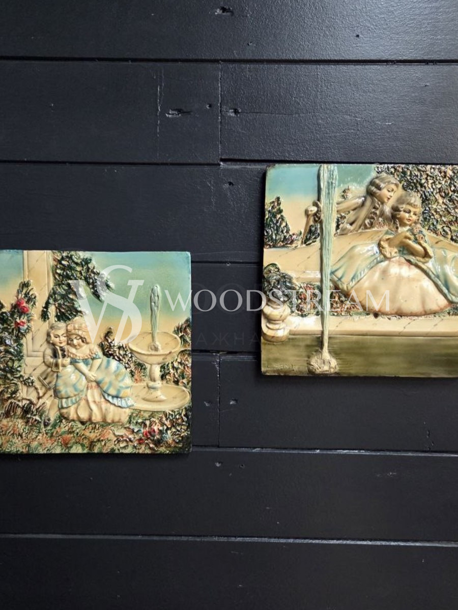 Картина/Панно/Барельеф с галантной сценой 2 штуки