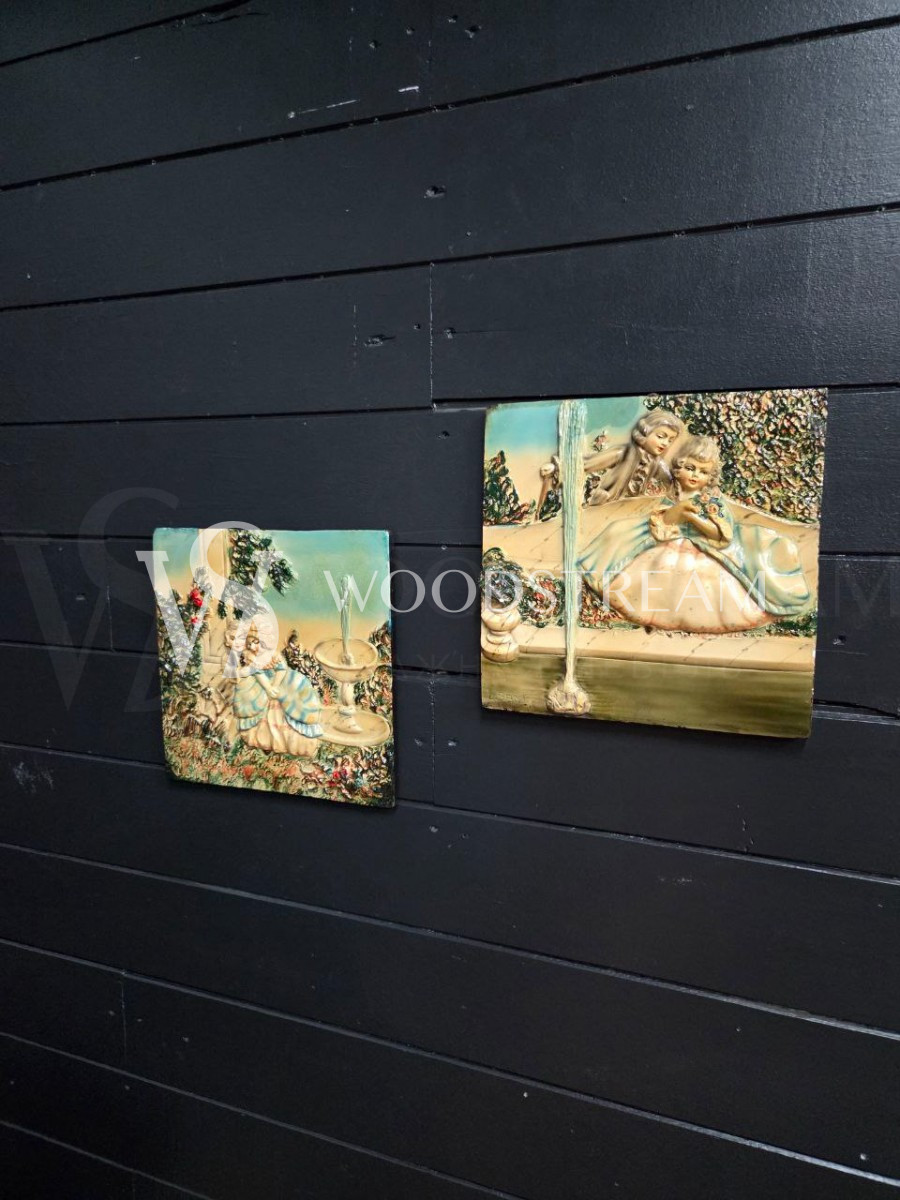 Картина/Панно/Барельеф с галантной сценой 2 штуки