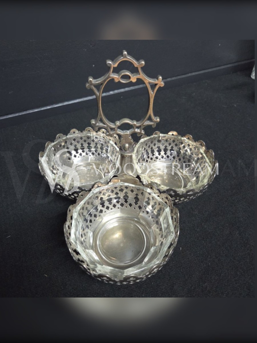 Соусница/Менажница на подставке винтажная