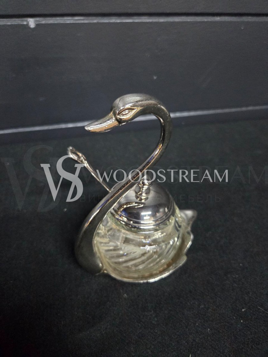 Сахарница с ложкой в форме Лебедя