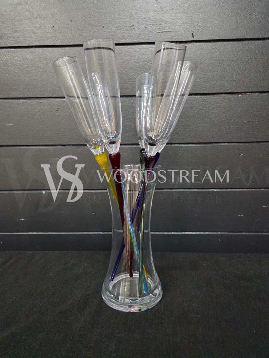 Набор для шампанского: Ваза/Стакан и фужер/бокал 6 штук