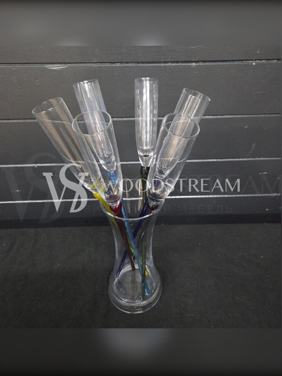 Набор для шампанского: Ваза/Стакан и фужер/бокал 6 штук