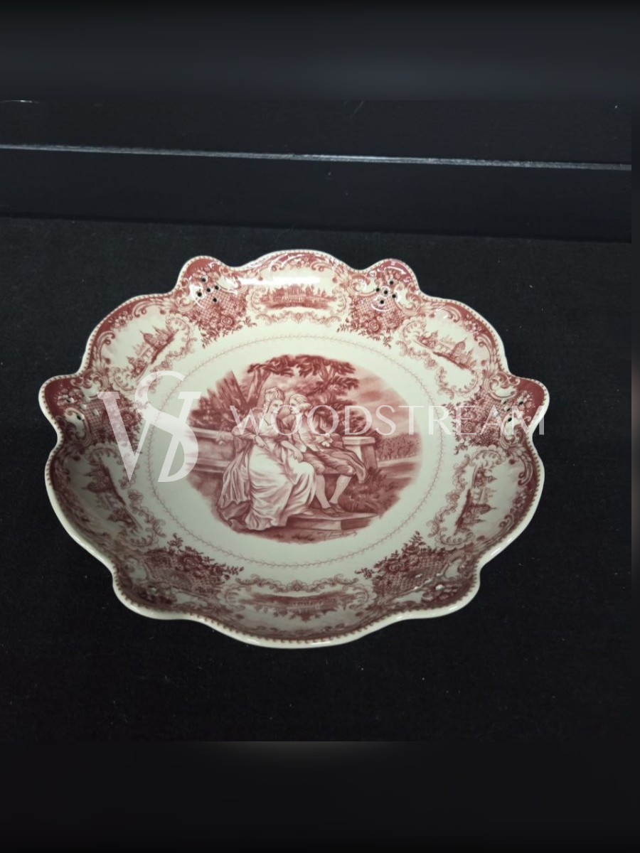 Тарелка/Блюдо винтажное с галантной сценой