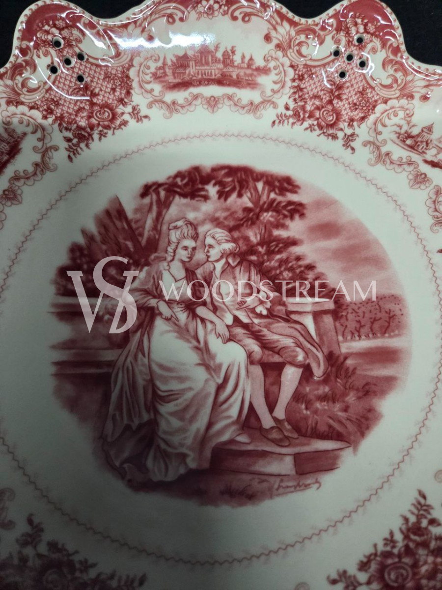 Тарелка/Блюдо винтажное с галантной сценой