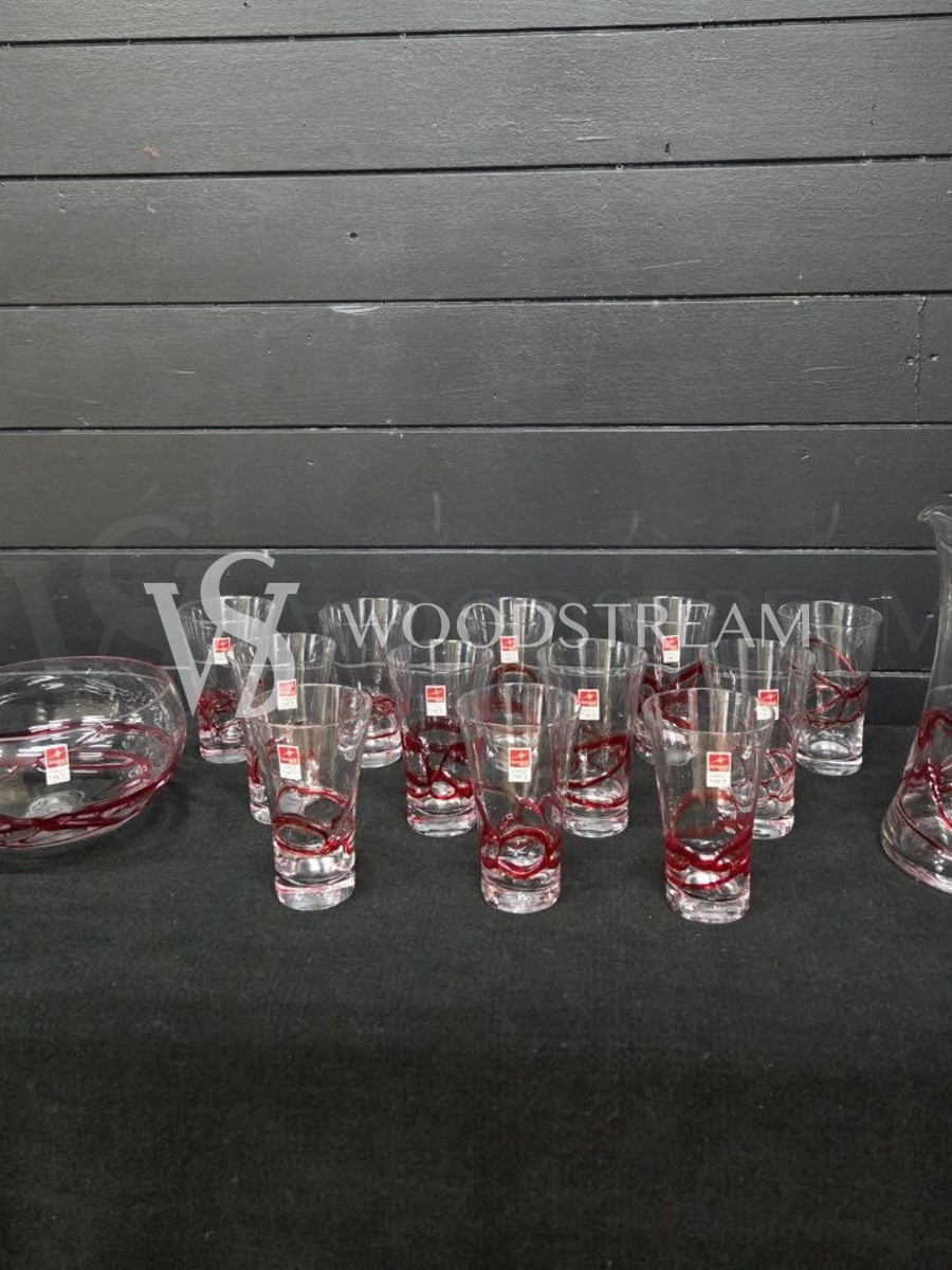 Набор для пунша: Кувшин Стакан 12 штуки и Ваза