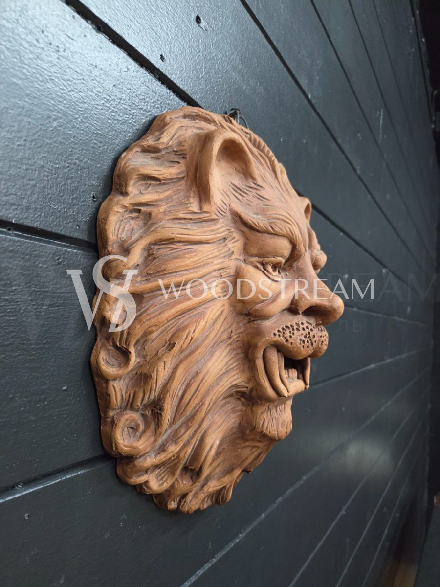 Декоративный элемент/Барельеф Голова льва/Лев