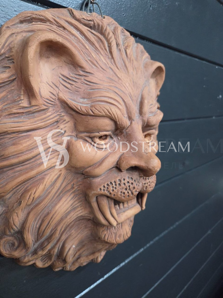 Декоративный элемент/Барельеф Голова льва/Лев