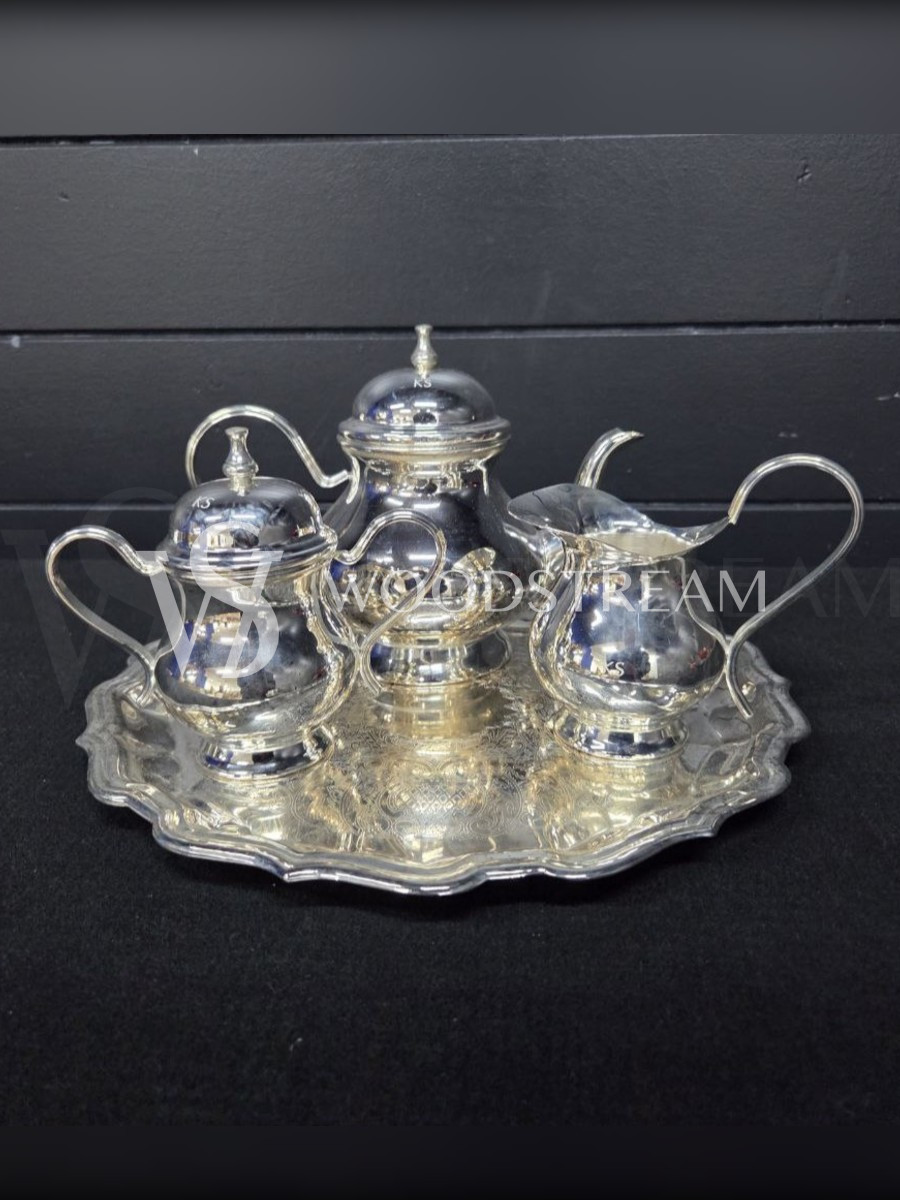 Набор кофейный на подносе винтажный