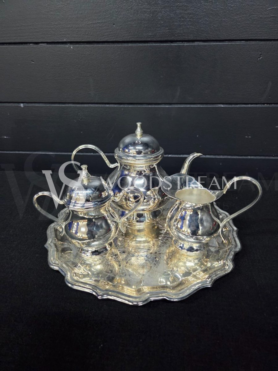 Набор кофейный на подносе винтажный