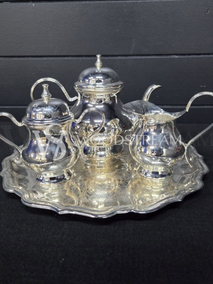 Набор кофейный на подносе винтажный