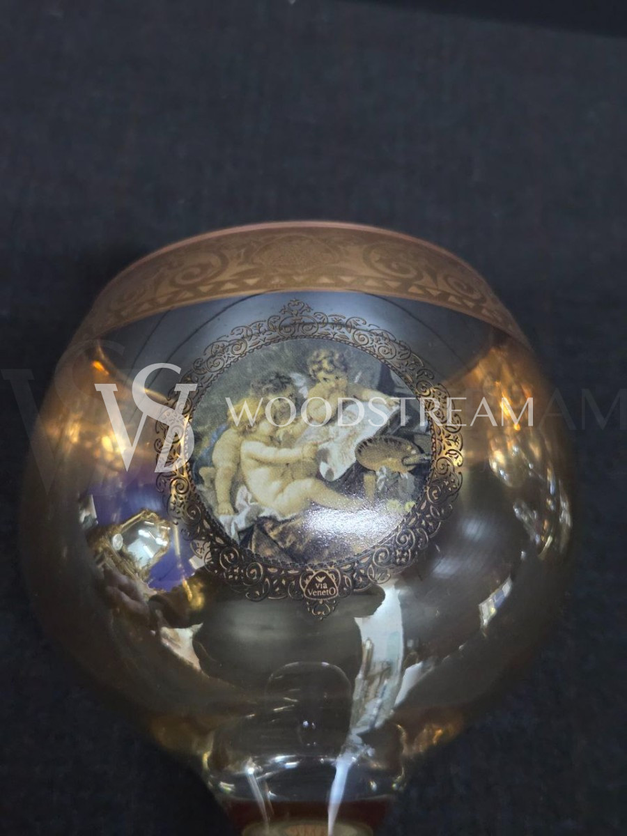 Набор: Бокал/Фужер 2 штуки и тарелка