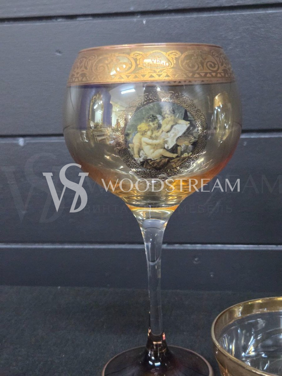 Набор: Бокал/Фужер 2 штуки и тарелка