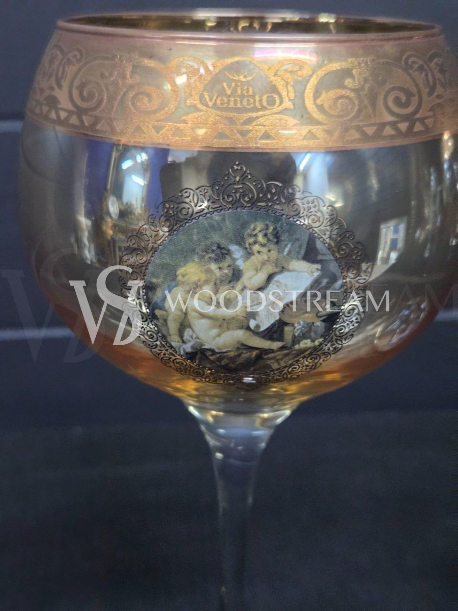 Набор: Бокал/Фужер 2 штуки и тарелка