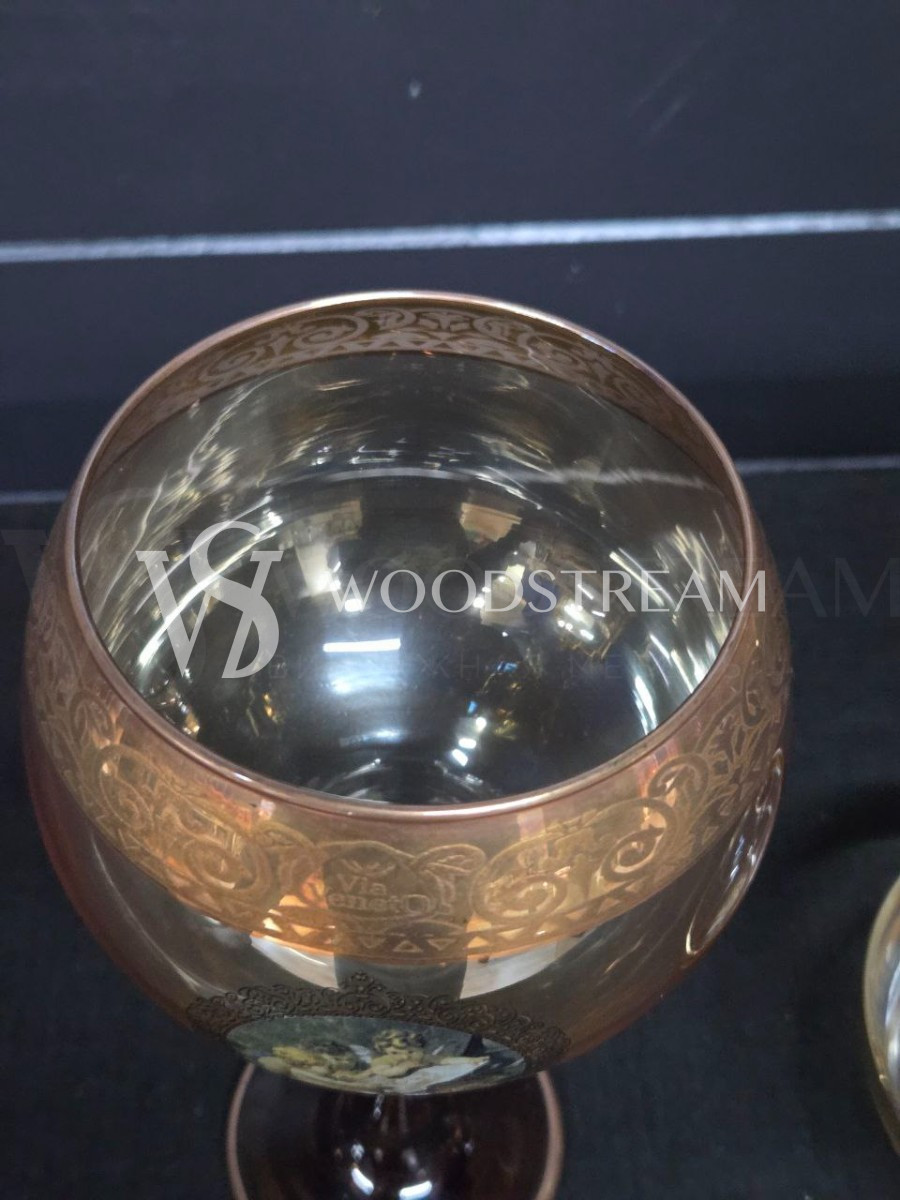 Набор: Бокал/Фужер 2 штуки и тарелка