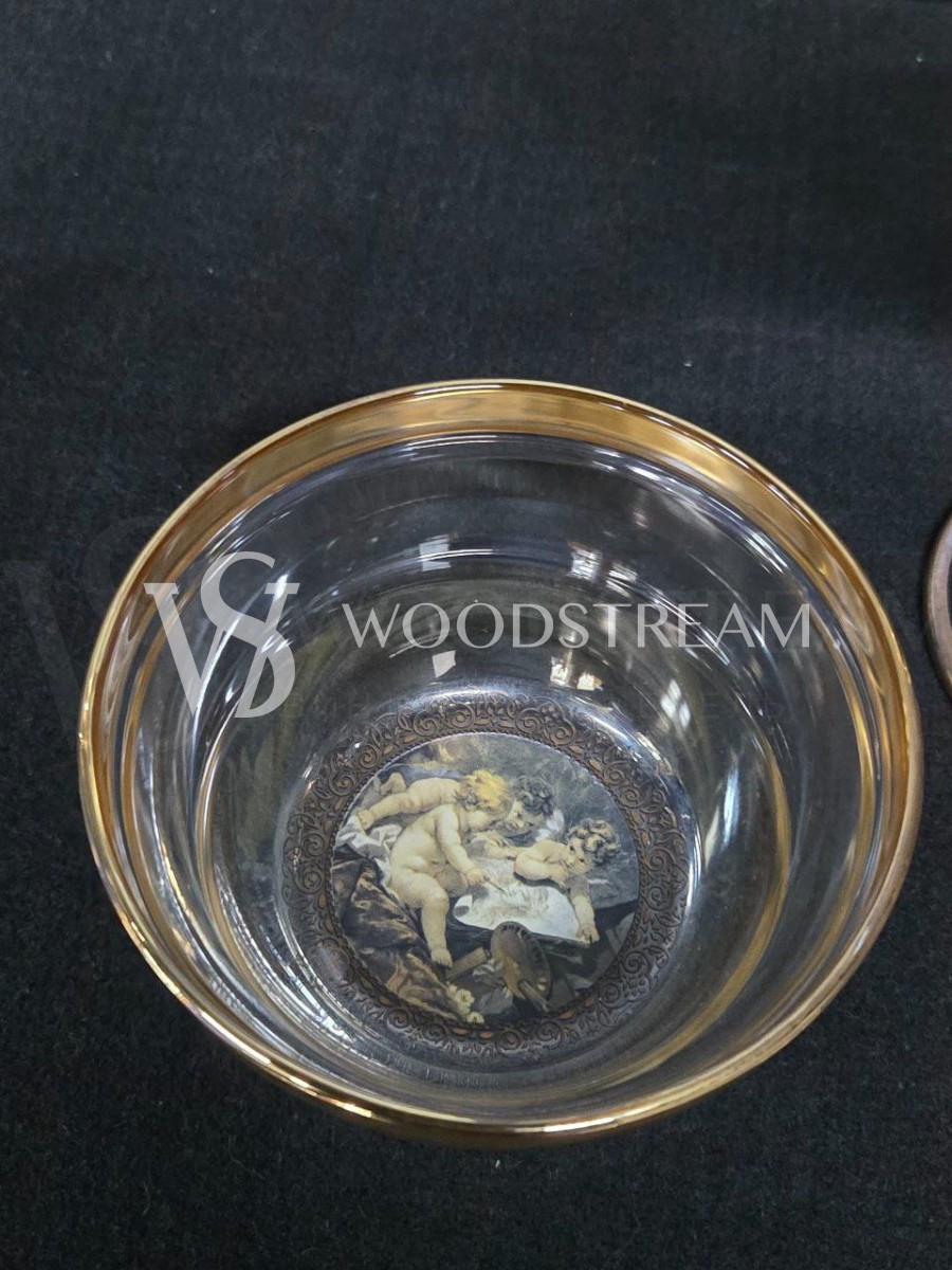 Набор: Бокал/Фужер 2 штуки и тарелка