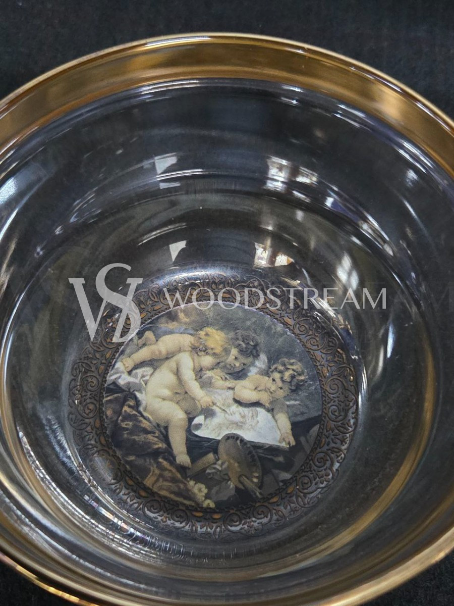 Набор: Бокал/Фужер 2 штуки и тарелка