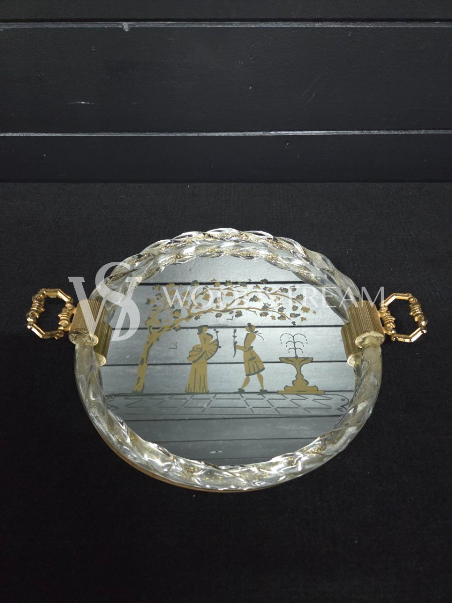 Поднос зеркальный винтажный