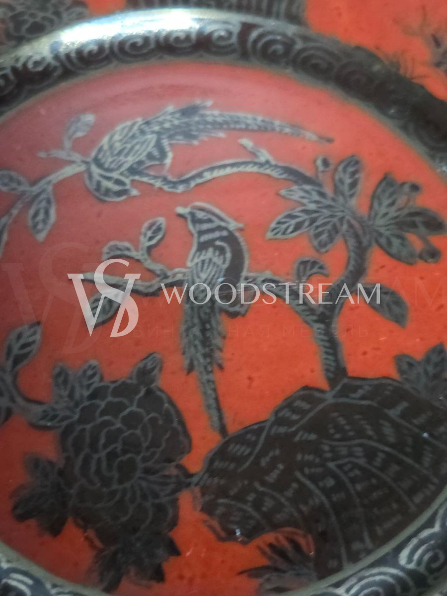 Набор: Тарелка/Блюдце в стиле шинуазри 5 штук