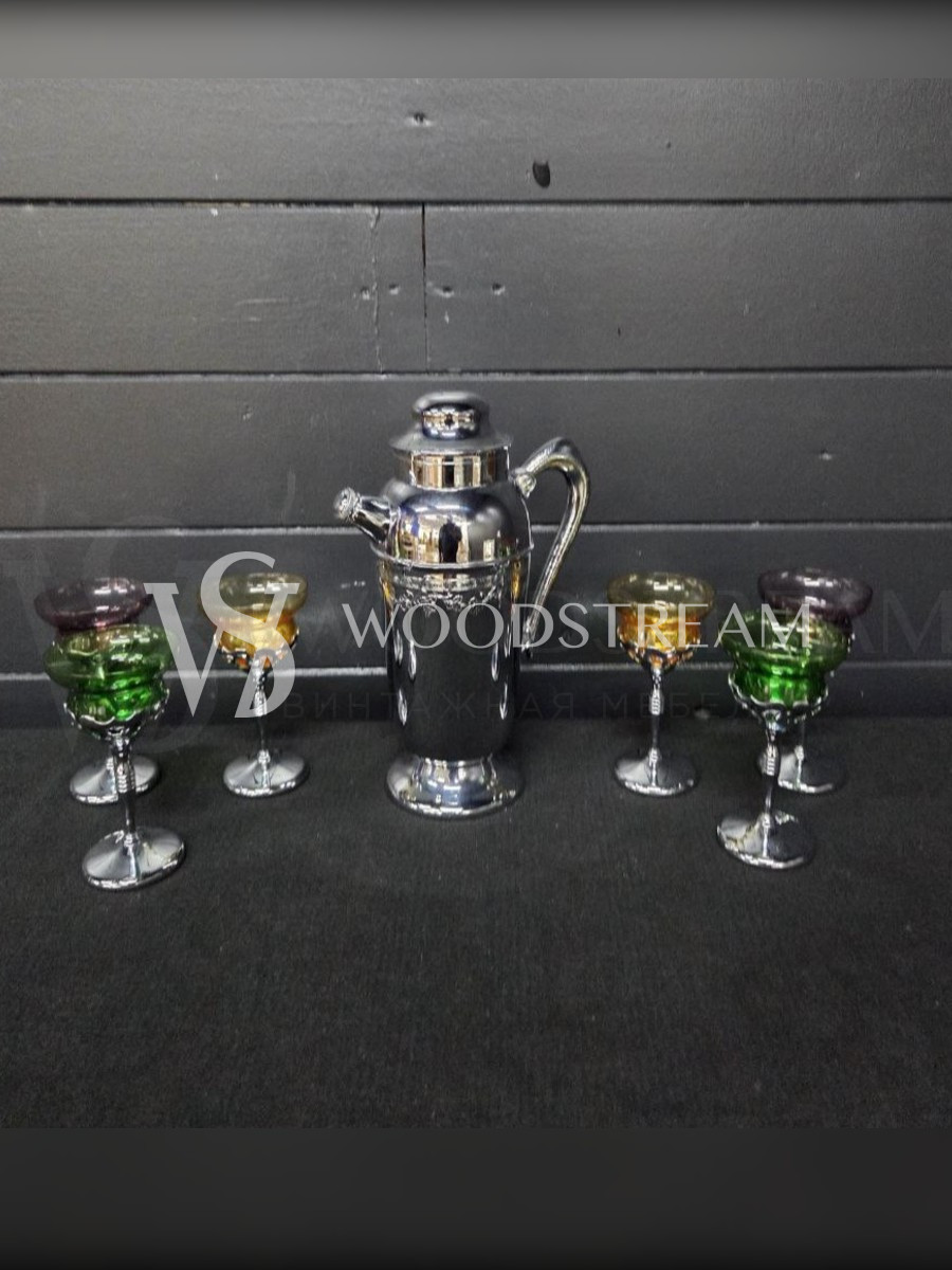 Набор: Диспенсер/Чайник/Графин и Бокал/Фужер 6 штук