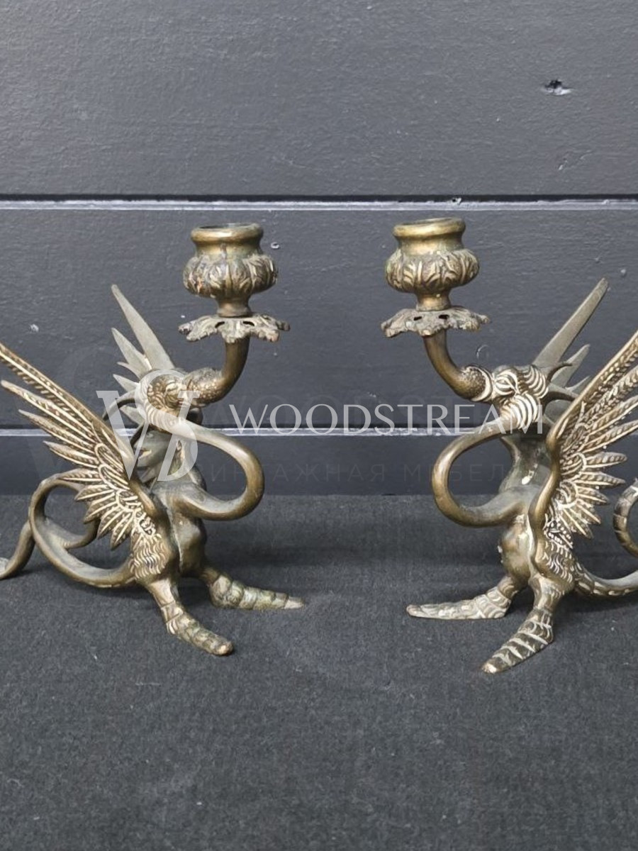 Подсвечник с драконами 2 штуки