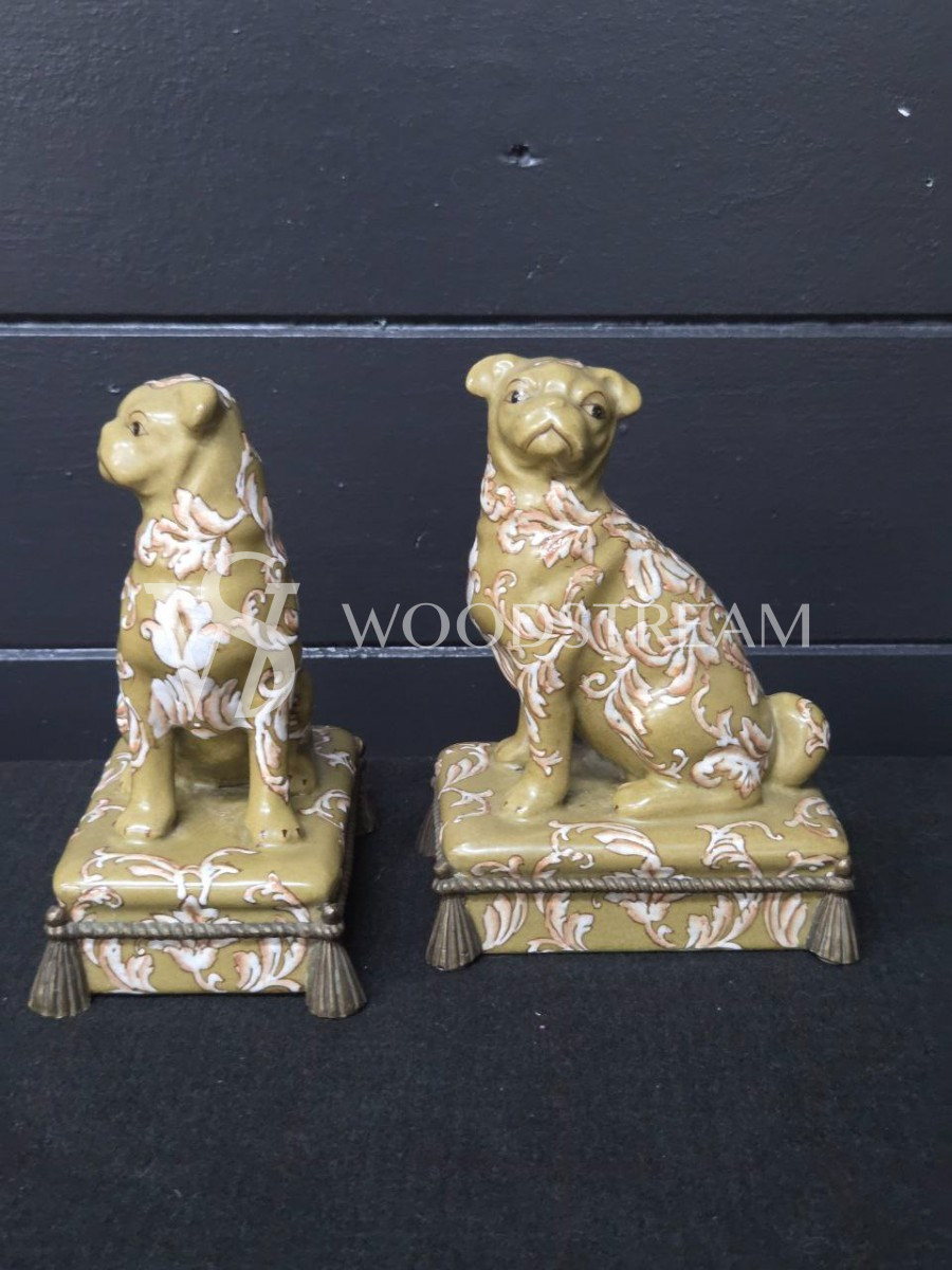 Статуэтка/Держатели для книг Собака/Мопс 2 штуки