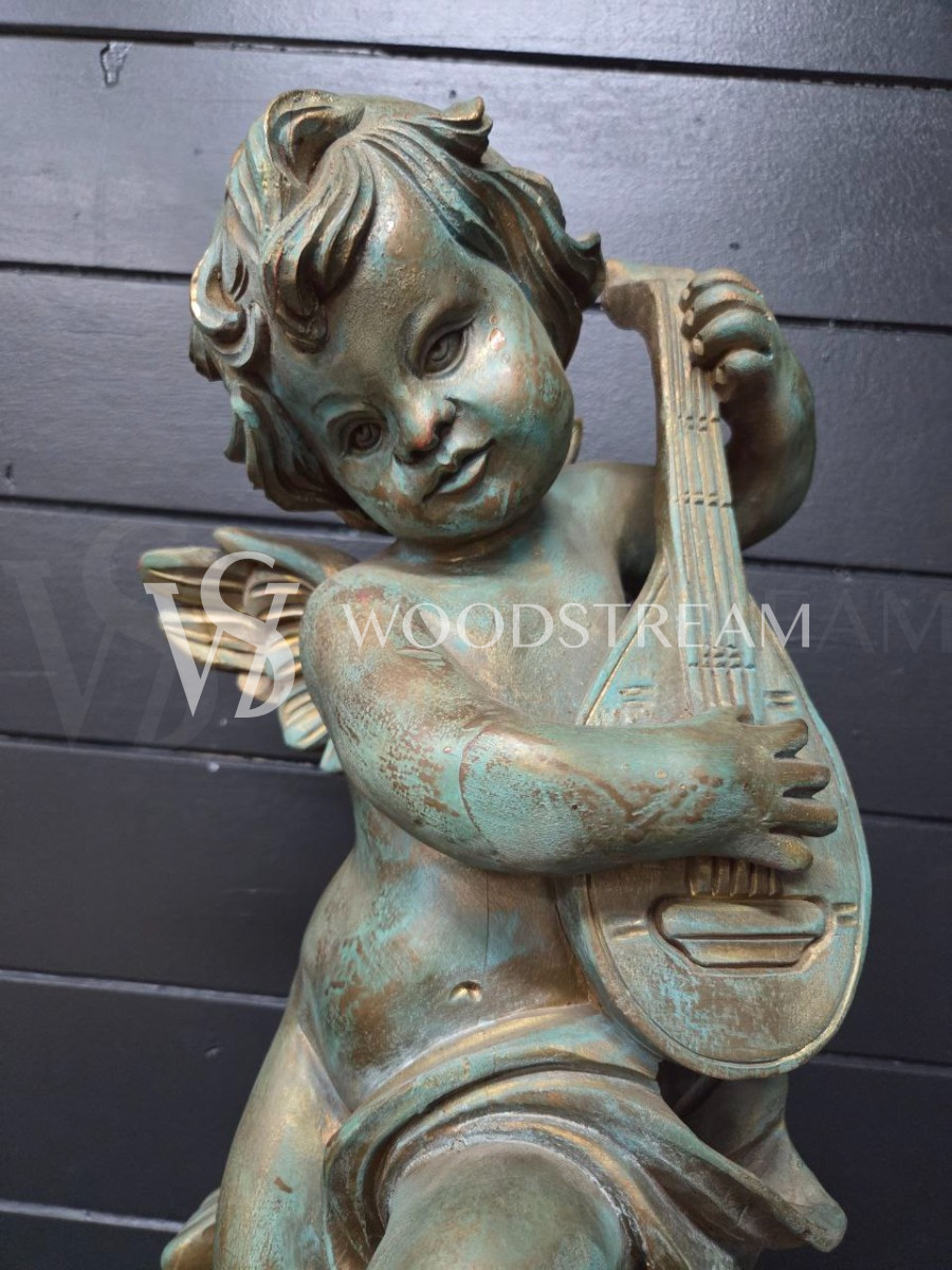 Скульптура/Статуя на постаменте Путти/Ангел музыкант