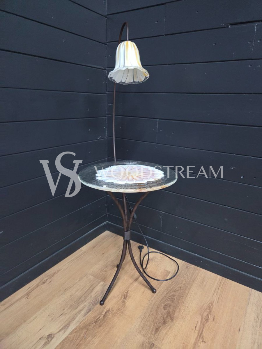 Торшер с подставкой/столиком винтажный